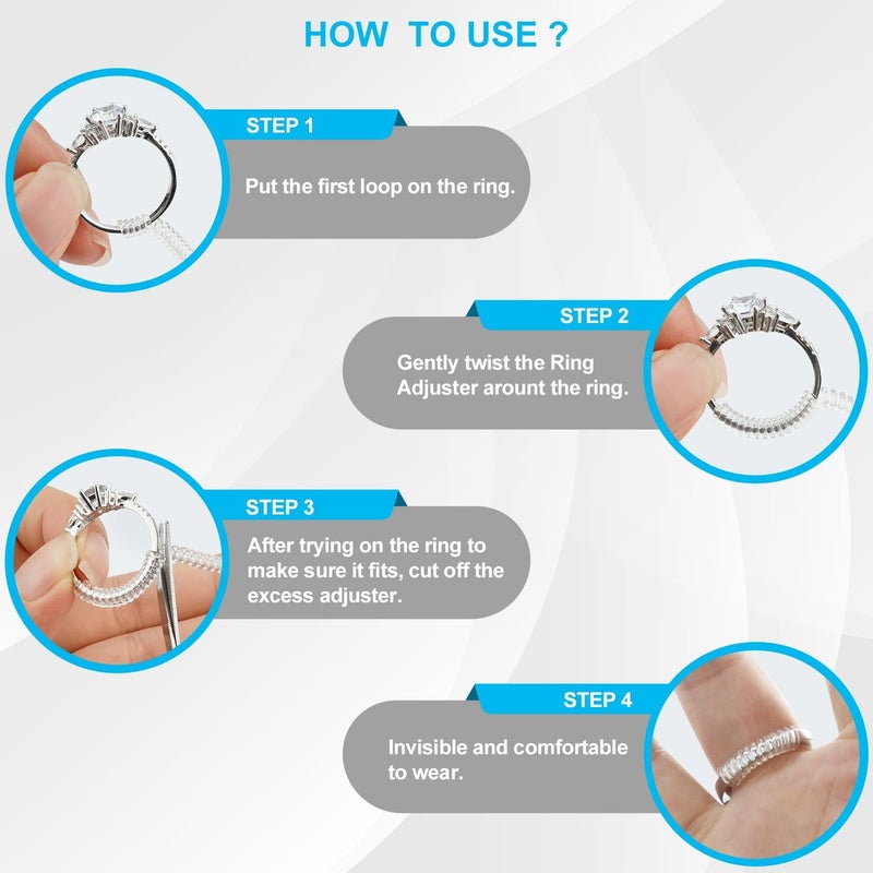 Haiou Ring Sizers for Loose Rings Invisible Guard Spacer Resizer and Tightener Make Ring Smaller Without Resizing (Spiral- 6 Pcs) - Image 4